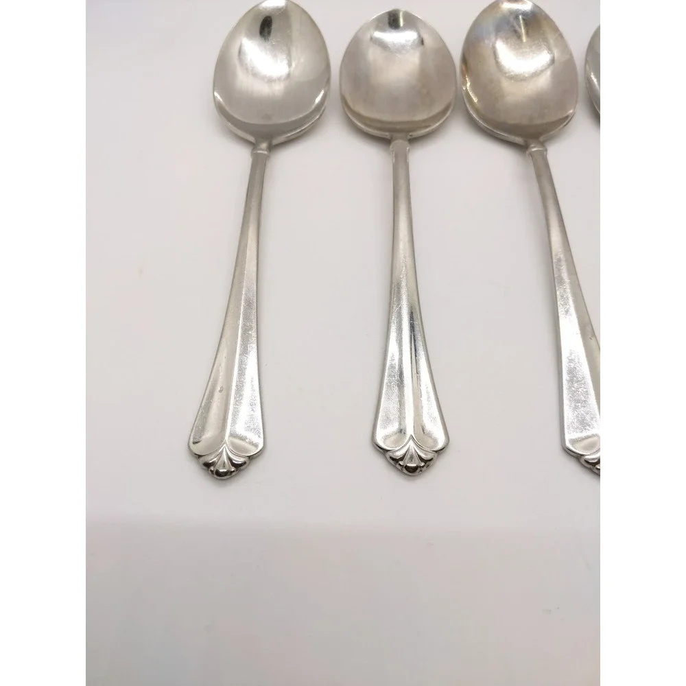 Oneida Juilliard Tablespoons Set of 5 Silver Stainless Steel Flatware 7.25 Cubed
